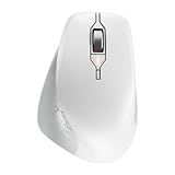 CHERRY Stream Mouse Comfort, Kabellose Ergonomische Maus mit Gummierter Daumenauflage, Speziell für Rechtshänder, 2,4 GHz Funk, 6 Flüsterleise Tasten, Weiß