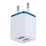 Dual USB Port Cube Steckdosenadapter, Dual USB Ladegerät Block | Intelligentes Aufladen USB Wandladegerät, Tragbare Wandladegeräte für Handys, Dual High Charger Block