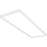 BRILONER - LED Deckenlampe mit indirektem Licht, 58cm, 22W, 3.000lm, flach, neutralweiße Lichtfarbe, Lampe, Deckenleuchte, Wohnzimmerlampe, LED Panel, Küchenlampe, Wohnzimmerleuchte, 58x20x3 cm, Weiß
