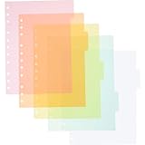 Sewroro 5 Stück Gelochte Kunststoff Trennblätter B5 mit 11 Löchern Farbige Registerkarten für Ordner und Notizblock Langlebige Büro Registerteiler zur Einfachen Dateiorganisation