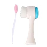 VALICLUD 2 Stück Gesichtswaschpinsel + Nasenbürste Damen Gesichtsbürste Silikonbürste für Balckhead Nasenreinigungsbürste griff Silikon massage tabletten Nylon haar Blue