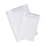 Transparentes Klemmbrett mit seitlichem Lineal, Büro, Schreibtablett, Büro-Klemmbrett mit Büroklammer, Loch zum Aufhängen, 2 Stück