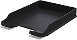 Detectalia Dokumentenablagen Schwarz A4 - Stapelbarer Schreibtisch-Organisator - Kunststoff-Büroablage - Papierhalter - Postkörbe - 35x25x5,2 cm