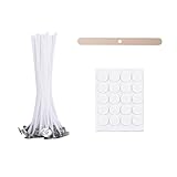 Scentoria 20 Stück Kerzendocht, Dochte für Kerzen, Kerzendochte für Kerzen, Kerzen Docht Set, Docht für Kerzen Gießen, Kerzen Selber Machen Set, Candle Wick, 20 Stück Kerzendochtaufkleber(10cm Q)