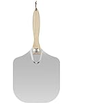 MRKU Pizzaschaufel, 30 cm, Edelstahl, mit Klappgriff, Antihaftbeschichtung, Tortenheber, Transferblech, Backwerkzeug