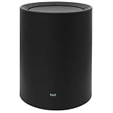 12L Schwingdeckel Mülleimer Schwarz Matt – Vielseitiger Badezimmer Papierkorb & WC Mülleimer, Eleganter Büro Mülleimer Schwarz, Kosmetikeimer Schwarz, Hochwertiger Kunststoff, Ideal für Bad und Büro