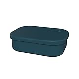 iEFiEL 4 Fächer Brotdose Silikon Bento Lunch Frischhaltedosen mit Deckel Lunchbox zum Aufbewahren von Mittagessen Marineblau One Size