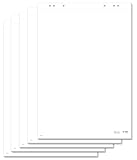 SIGEL MU166 Flipchartblock blanko 68x99 cm, mit Perforation, 100 Blatt (5 Blocks à 20 Blatt), aus nachhaltigem Papier, Flipchartpapier