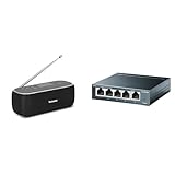 TechniSat VIOLA BT 1 - tragbarer Bluetooth-Lautsprecher mit DAB+ Digitalradio & TP-Link TL-SG105 5-Ports Gigabit Netzwerk Switch