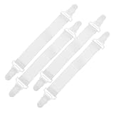 PartyKindom 4 Stück Bettlaken Spanner Elastische Bettlakenhalter mit Gummibutton und Clips Weiß für Bettwäsche Matratzenbezüge und Decken Hält Ihre Bettwäsche Ordentlich und Sicher