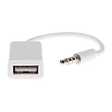 DOITOOL USB Zu Audiokabel USB-Kabel Audio -Jack Auto-mp3-konverter Auto USB Konverter Weiblicher Konverter 3,5-mm-autokonverter Weiß
