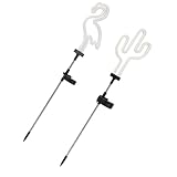 LAPYAPPE 2 Stück Solarleuchten Flamingo Kaktus LED Solar Gartendekoration mit Erdspieß Wetterfeste Außen Solarlichter für Terrasse und Garten