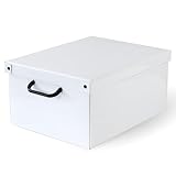 Lavatelli Aufbewahrungsbox aus Karton, Geschenkbox aus pappe mit deckel 32x42x21cm WEISS, MITTEL, 1 Stück Box aufbewahrung mit deckel für Kleidung, für Garderobe, für vakuumbeulteln Geschenkidee