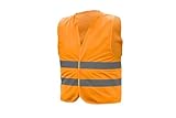 Högert Technik Warnweste für Herren, gelb/orange, Klettverschluss, 2 Reflexstreifen, 100% Polyester (120 g/m²). Ideal für Bau, Verkehr & Industrie. Größen: L-3XL.