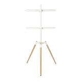 TV Ständer Dreibein für 32-65Zoll Bildschirmgrößen, 1455mm Ständerhöhe Höhenverstellbar 70° Seitlich Drehbar, Fernsehständer VESA 100x100mm- 600x400mm, Fernseher Ständer Tripod, Weiß