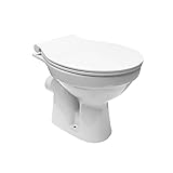 Stand WC Toilette Abgang Waagerecht Wand Tiefspüler Stehend + Softclose-Deckel