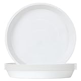 Muzhira 6 Stück Blumentopf Untersetzer, Untersetzer für Blumentöpfe, Kunststoff Blumenuntersetzer für Innen- und Außenpflanzen - 23cm/Weiß