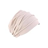 Zanthicia Chemo Kopfbedeckung für Frauen, Schlafmützen, dick, praktisch, gemütlich, dehnbar, Einheitsgröße, passend für die meisten modischen Geschenke, Geburtstag, Beige