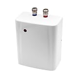 Elektrospeicher Warmwasserspeicher 220V 3500W Wandbefestigung Mini Dusche Warmwasserbereiter mit Bad Dusche Kit und Temperaturanzeige Durchlauferhitzer 0-75°C für Küche Bad Weiß