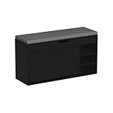 Vicco Schuhbank Solino, Schwarz/Grau, 90 x 50 cm mit Sitzfläche