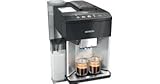 Siemens, vollautomatische Kaffeemaschine, EQ500, AromaDouble Shot, AutoMilk Clean, ceramDrive, CoffeeSelect Display, oneTouch DoubleCup, Klavier schwarz//Edelstahl, TQ517R03