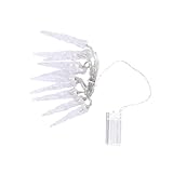 VERDANVERSE Eiszapfen Lichterkette Warmweiß LED Lichtervorhang für Innen Außen Weihnachtsdeko Party Hochzeit Garten Terrasse Batteriebetriebene Dekoration