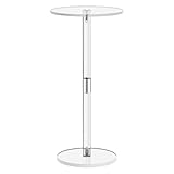 Generico Runder Beistelltisch aus Acryl – Transparenter Couchtisch 54,1 x 25,4 cm, modernes und minimalistisches Design | Runde Enden aus leichtem Acryl für Wohnzimmer, Schlafzimmer, Balkon, kompakte