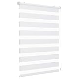Sekey Doppelrollo Klemmfix ohne Bohren für Fenster, Doppelrollo 70 cm breit, Duo Rollo Jalousie Sonnenschutz, 70x130cm, Weiß
