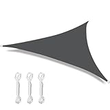 Dreieckiges Sonnensegel in Mehreren Größen, wasserdicht, for den Außenbereich, Garten, Terrasse, Party, Sonnenschutz, Sonnendach for Strand, Camping, Pool für Balkon(Dark Gray,4x4x4m)