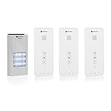 Smartwares DIC-21132 Gegensprechanlage – 2-Wege-Kommunikation – Einfache 2-Draht-Installation – 52 Melodien – Beleuchteter Klingelknopf – Wasserdichte Außeneinheit – Set für 3 Wohnungen