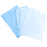 ELAYARD 5 Stück Fächermappe mit Seitlichem Drehverschluss aus Robustem PP Schnell Zugängliche Projektmappen mit Taschen für Büro Schule und Reise in Blau