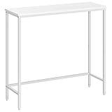 HOOBRO Schmaler Konsolentisch, 75 cm Beistelltisch, Flurtisch, Kleiner Ausstellungstisch, Sofatisch für kleinen Raum, für Eingang, Flur, Weiß EWW75XG01