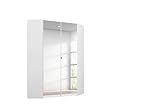 Rauch Möbel Nidda, Eckschrank mit 2 Spiegeltüren, Eck-Kleiderschrank, Kleiderschrank weiß, Garderobe, Schrank mit Stauraum, Drehtürenschrank, 2-türig, Farbe Alpinweiß, 117x197x104cm
