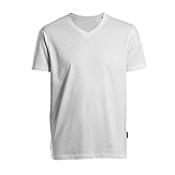 HRM Herren Luxury V-Neck Tee, weiß, Gr. 4XL I Premium T-Shirt Herren V-Ausschnitt aus 100% Bio-Baumwolle I Basic T-Shirt bis 60°C waschbar I Hochwertige & nachhaltige Herren-Bekleidung