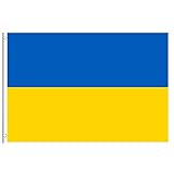 Ukraine Flagge, Ukrainische Fahne mit Messing-Ösen, 90 x 150 cm