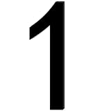 Hausnummer Klebend Nr.1,Höhe 9,6 cm,Ziffer zum Aufkleben aus Acryl,Hausschild für Draußen,Hausnummern,für Außen,Briefkasten,Tür,Wetterfest,Ziffern zum Aufkleben,Matt Schwarz