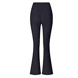 JPXJGT High Waist Belly Tightening Elastic Fitness Leggings Flared Pants Comfortable Sportsyoga Leggings for Woman(Size:S,Color:schwarz)