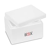 Therm-Box Styroporbox 2W Innen: 18x14x9cm Wand 3cm Volumen 2,39L Isolierbox Thermobox Kühlbox Warmhaltebox Wiederverwendbar