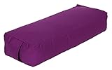 Yogabox Yoga Bolster Rechteckig, Waschbarer Bezug aus 100% Baumwolle, Yogarolle eckig mit Bio-Dinkelspeltzfüllung, Yogakissen groß für Restoratives Yoga, Maße: ca. 60 x 20 x 14 cm, aubergine