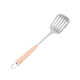HOMOBABE Küchenwender Schlitzspachtel mit Flexiblem Rand Hitzebeständig und Vielseitig für Fisch Steak Eier und Grill zum Wenden Anheben und Abtropfen in Küche und Haushalt