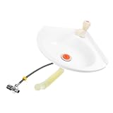 Housoutil Wandmontiertes Eckwaschbecken Kunststoff Platzsparendes Dreieckiges Waschbecken für Badezimmer Büro Hotel und Gäste-wcs Ablaufgarnitur und Einfacher Installation