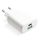 envircell USB C Ladegerät, 30W GaN Schnellladegerät, 2 Ports Mehrfach Ladegerät mit USB-C und USB-A, PD 3.0 Power Adapter Netzteil für iPhone 15 14 Pro Max 13 12 11 SE 2020 XS XR 8 7, Samsung, Handys