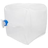 FUNOMOCYA Faltbarer Outdoor Wasserbehälter mit Integriertem Tragegriff und Großem Einfüllmund Robuster PE Camping Wasserkanister Zusammenklappbar und Vielseitig Einsetzbar für Notfall und