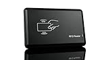 RFID Lesegerät, kontaktloser Kartenleser und Kartenlesegerät, Card Reader mit USB, Beste Schlüsselkarte für Chipkarten, Zugangskontrolle, Tag, Reader, Chip, ID, Kompakt, HD-RD20X HDWR
