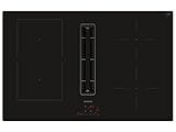 Siemens ED811BS16E iQ300, Kochfeld mit Dunstabzug (Induktion), 80 cm, Rahmenlos aufliegend, Schwarz, flächenbündig, touchControl, powerBoost – Erhöhe die Power einzelner Induktionszonen