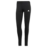 adidas Damen 3 Stripes Leggings , Black / White, XL