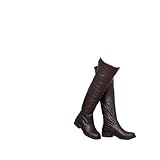 HUDFVIOI Kniehohe Winterstiefel Cosplay-Langstiefel for Damen von(Plus fur brown,Color-06)
