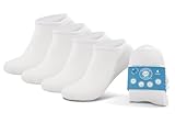 Brooklyn Socks Niedrig geschnittene Komfort-Baumwollsocken, nahtlose Zehenpartie, nicht Frottee, atmungsaktiv, 4 Paar, Weiß, 41.5-44.5 EU