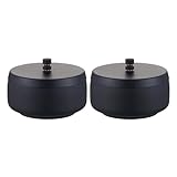 ERINGOGO 2 Stück Winddichte Aschenbecher aus Edelstahl 8,8cm mit Deckel Robuster Metall Aschenhalter für Innen und Außen Kompakt und Leicht zu Reinigen