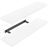 STOREMIC 2 Regale ,Wandregal, Regal weiß Wand 60cm, Leicht zu montieren Regalbrett 2er-Set, Moderne dekorative Schweberegal für Schlafzimmer, Küche, Büro, Wohnzimmer, weiß